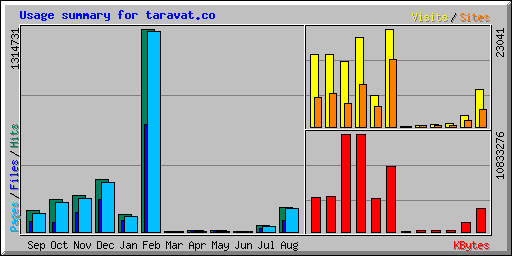 Usage summary for taravat.co